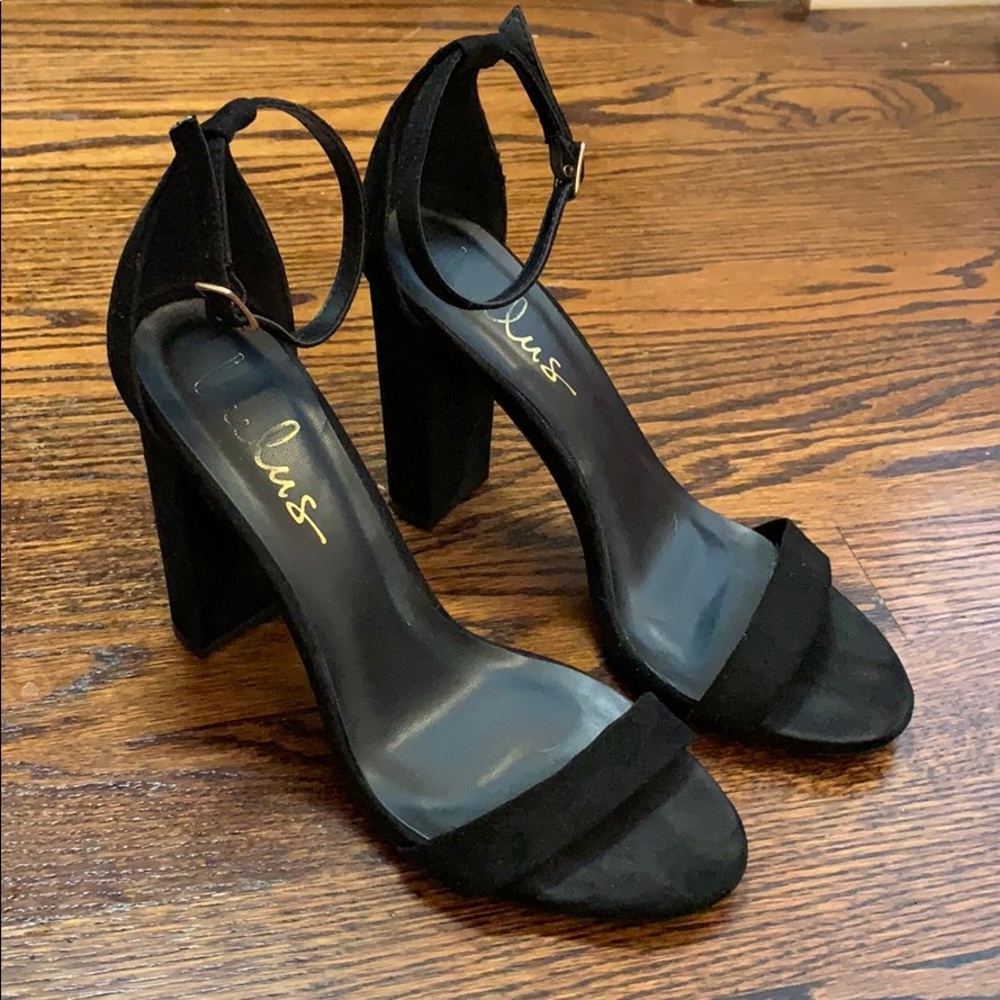Lulus black block high heel sandals 6 1/2